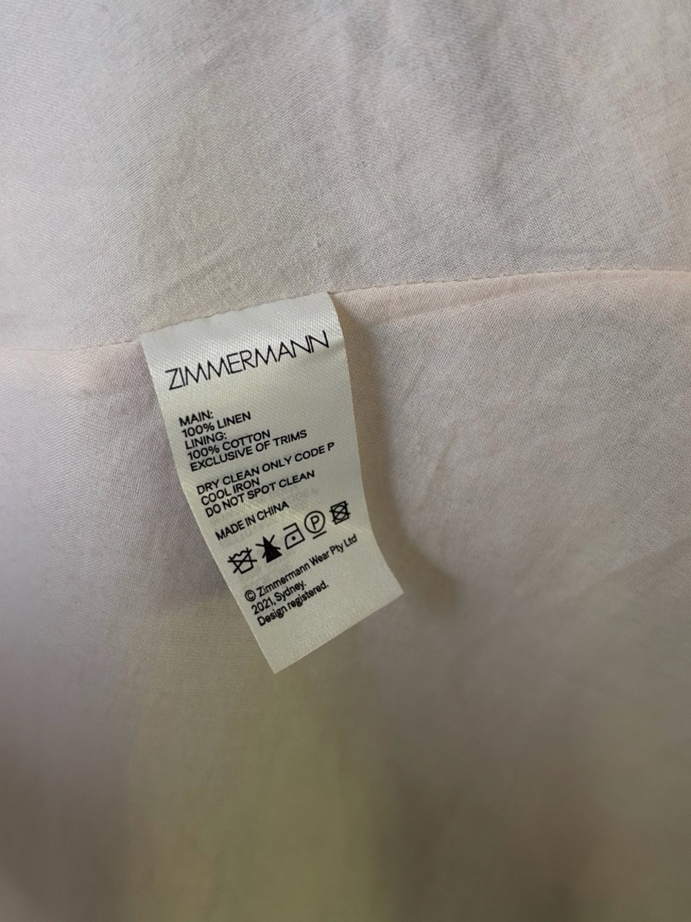 Zimmermann | Cream Hydrangea Floral Print Linen Cassia Mini Dress - Picture 7 of 9
